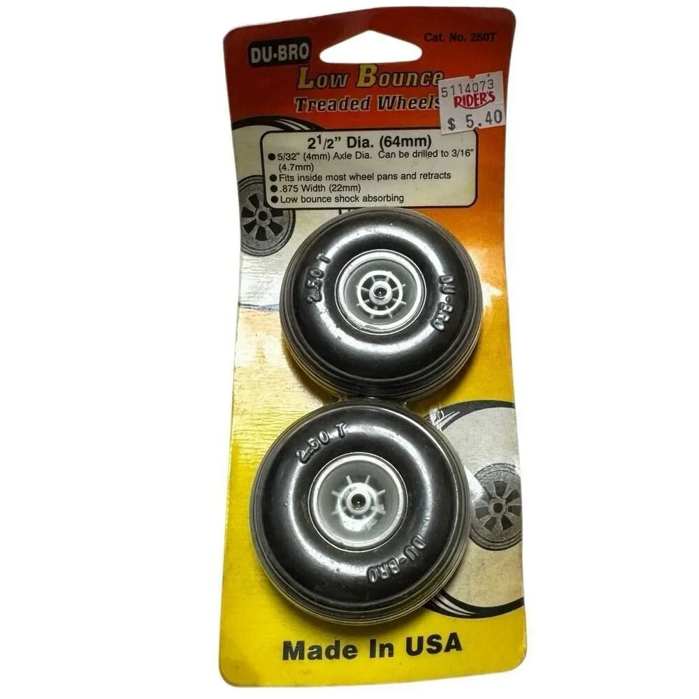 DU-BRO 250T Treaded Wheels 2-1/2 inch Accessories NOS NRFP Airplane RC Flying